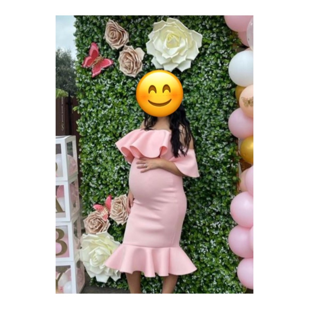 CHic Bump Club Pink Baby shower maternity dress